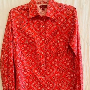 Panhandle western style long sleeve shirt. Size M